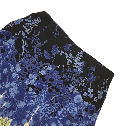 Monsoon Y2K Blue Floral Knee Length Pencil Viscose Skirt Women's Uk 12