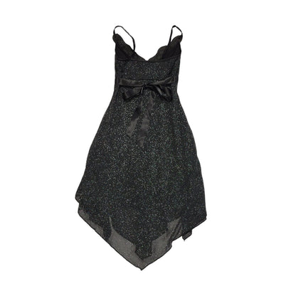 Jane Norman Y2K Black Sparkly Party Dress UK Size 8