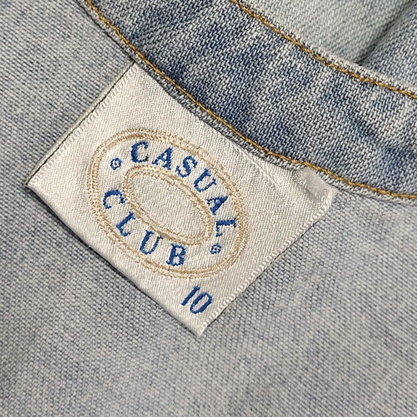 Casual Club Vintage 80's Blue Denim Snap Button Midi Dress Womens UK 10