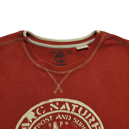 Timberland Red Y2k Parc Nature Crew Neck Sweatshirt Uk Men's Size Small