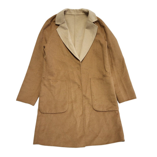 Sisley Beige Vintage Y2K Button Coat Uk Women's Size 12/14