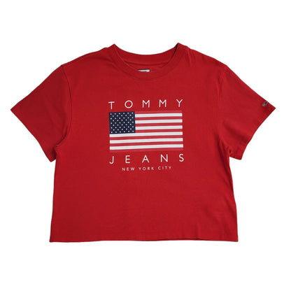 Tommy Hilfiger Vintage Y2K Red T-Shirt Uk Women's Size Medium
