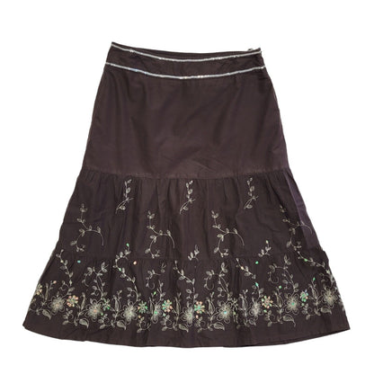 Sixth Sense Brown Vintage Y2K  Pleated Skirt Uk Women's Size 14 W32