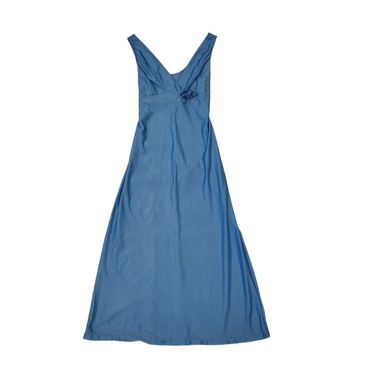 Sinclair Vintage 70s Light Blue Sleeveless Night Dress Uk Women's Size 12