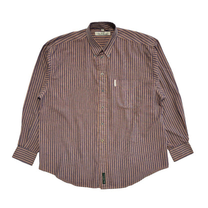 Ben Sherman Vintage 90's Purple Check Long Sleeve Shirt Men's UK L