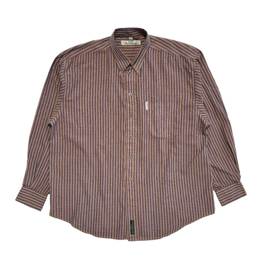 Ben Sherman Vintage 90's Purple Check Long Sleeve Shirt Men's UK L