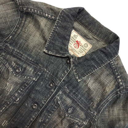 French Connection Blue 90s Vintage Button Denim Jacket Uk Women's Size 10