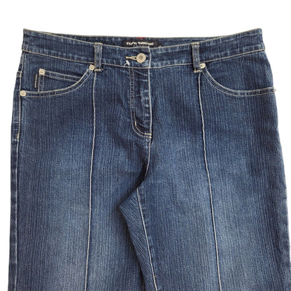 Tom Tailor 90s Angie Dark Blue Bootcut Denim Jeans Uk Women's Size 12 W30 L31