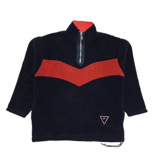 Escapiste Vintage 90's Blue & Red 1/4 Zip Fleece Sweatshirt Mens UK L