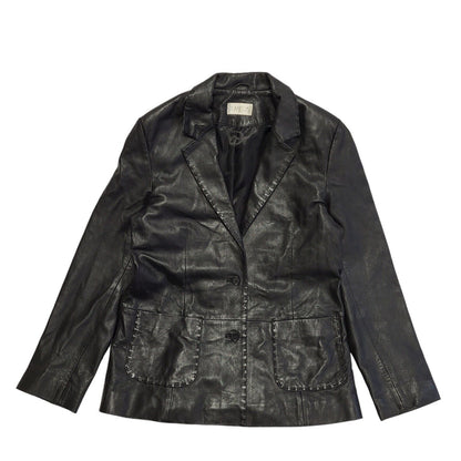 Platinum Vintage 80s Black Leather Jacket Uk Women's Size Large