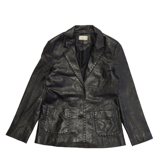 Platinum Vintage 80s Black Leather Jacket Uk Women's Size Large