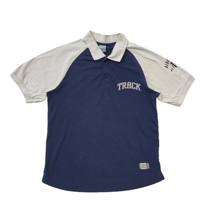 Nike Y2K Blue & Grey Mesh Short Sleeve Polo Shirt Men's Size Medium