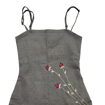 Bay Grey Y2k Sleeveless Strap Bodycon Dress Uk Women's Size 8