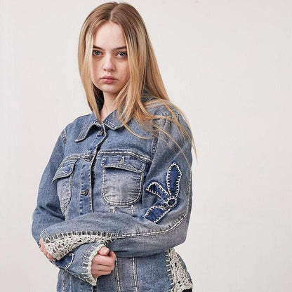 Crest Jeans Dark Blue 90s Vintage Button Denim Jacket Uk Women's Size M