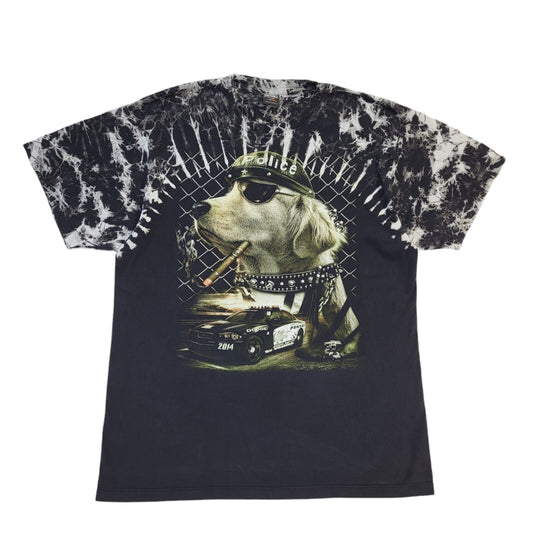 Survivers 90s Vintage Police Dog Black Crew Neck T-Shirt Men's XXL