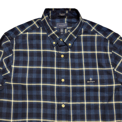 Gant Blue & White Check Long Sleeve Shirt Men's UK Size M