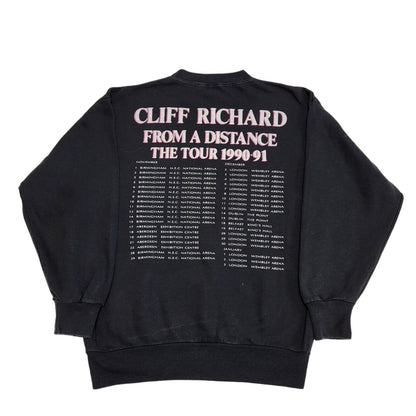 Cliff Richard 1990-91 UK Tour 90s Vintage Black Sweatshirt Women's Size L
