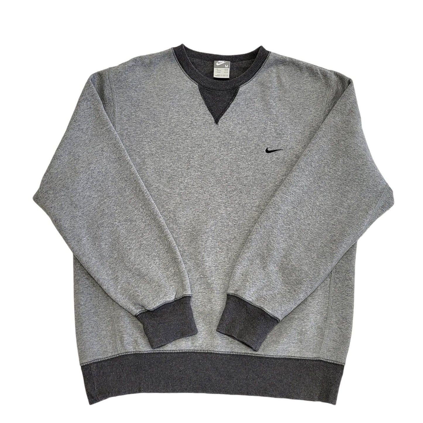 Nike Grey Y2K Vintage Long Sleeve Sweatshirt Jumper Men's Size M