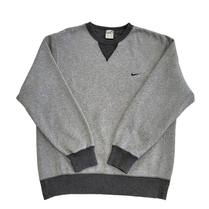 Nike Grey Y2K Vintage Long Sleeve Sweatshirt Jumper Men's Size M