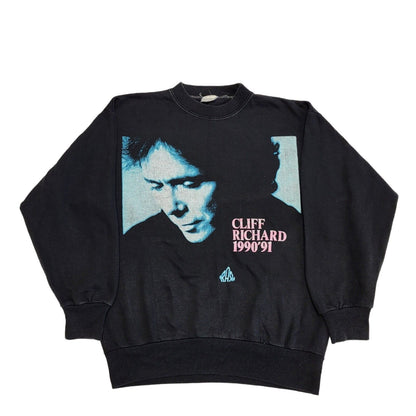 Cliff Richard 1990-91 UK Tour 90s Vintage Black Sweatshirt Women's Size L