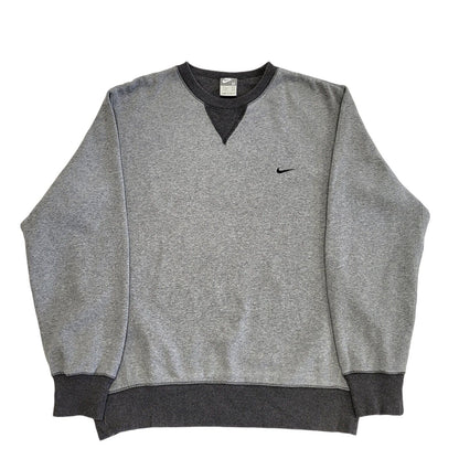 Nike Grey Y2K Vintage Long Sleeve Sweatshirt Jumper Men's Size M
