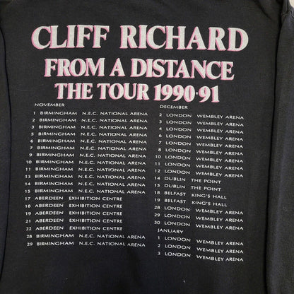 Cliff Richard 1990-91 UK Tour 90s Vintage Black Sweatshirt Women's Size L