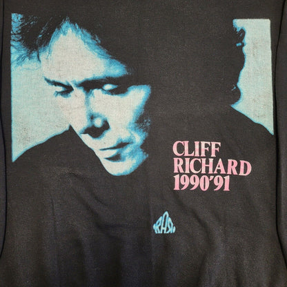 Cliff Richard 1990-91 UK Tour 90s Vintage Black Sweatshirt Women's Size L