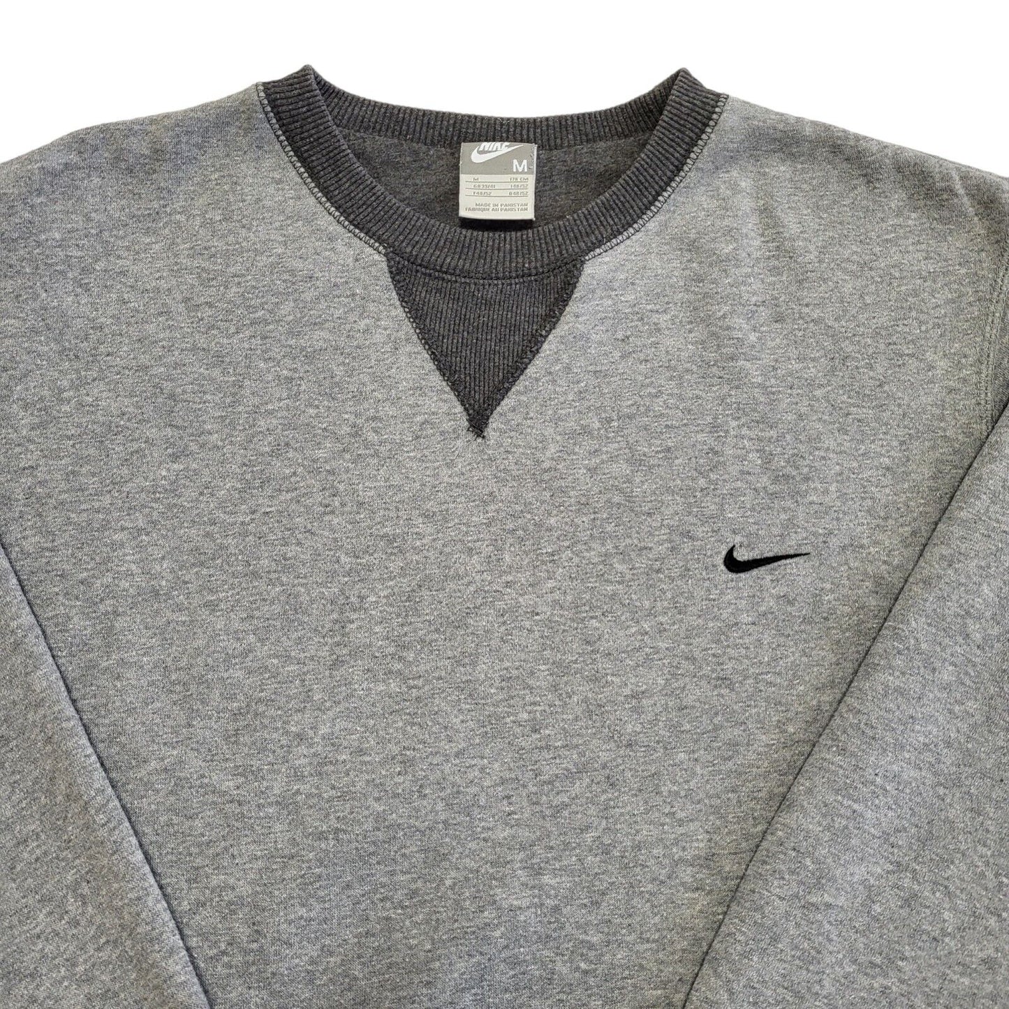 Nike Grey Y2K Vintage Long Sleeve Sweatshirt Jumper Men's Size M