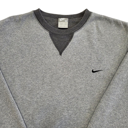 Nike Grey Y2K Vintage Long Sleeve Sweatshirt Jumper Men's Size M